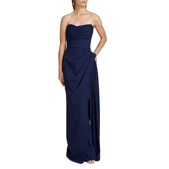 Chiara Boni La Petite Robe Dotai Draped Strapless Gown Size US6 $1250 - Picture 1 of 11